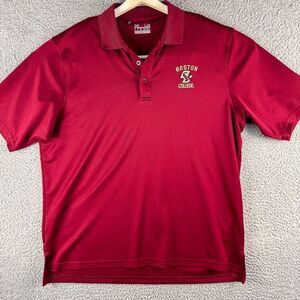 Boston College Eagles Golf Polo Shirt Men Large Red Casual Preppy‎ Under Armour